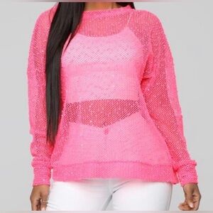 NWT Fashion Nova Attention Seeker NeonPink Top  Sz XS
